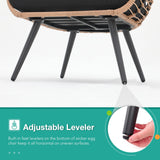 Patiorama Wicker Egg Chair Outdoor Indoor, Rattan Lounge Chair for Outside w/Legs Cushion, Basket Wicker Chair for Bedroom Living Room Front Porch Backyard Garden 350 lbs Capacity (Black) Patiorama