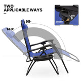 MoNiBloom Zero Gravity Chairs Set of 2 Outdoor Folding Patio Lounge Chairs for Outside Reclining Lawn Chairs Recliner Beach Chairs for Adults, Blue MoNiBloom