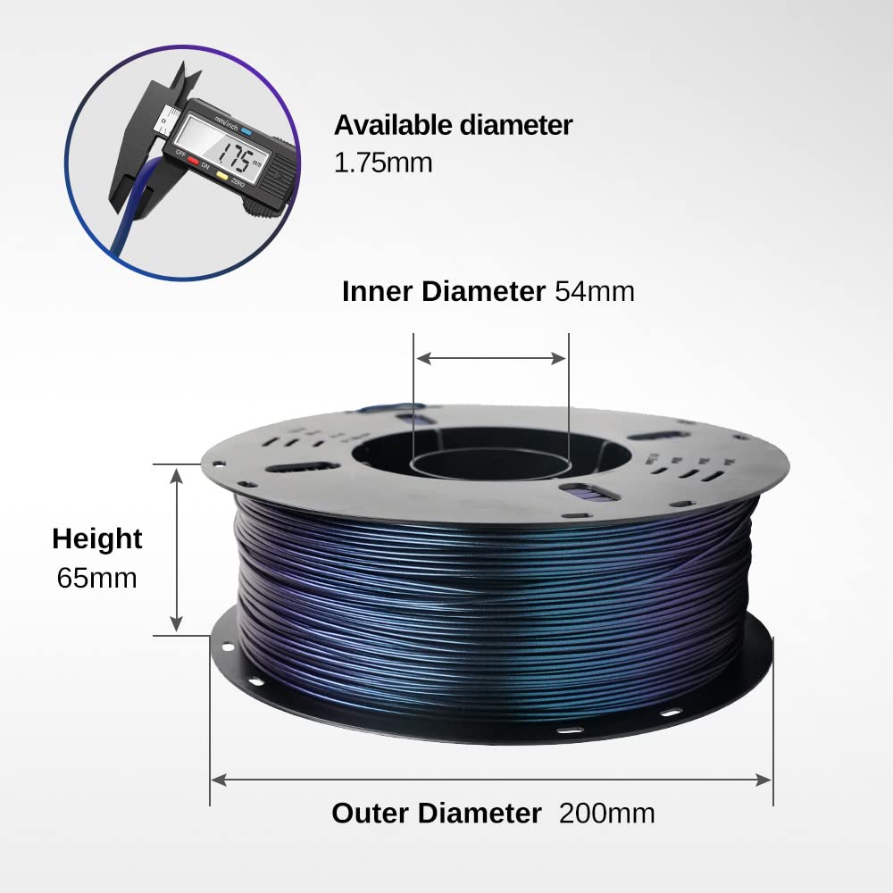 VOXELAB 3D Printer Filament Color Changeable PLA Filament 1.75mm, Burnt Titanium PLA 3D Printer Filament, Chameleon PLA 1kg (2.2lbs)-Dimensional Accuracy +/- 0.02mm, PLA Burnt Titanium Voxelab