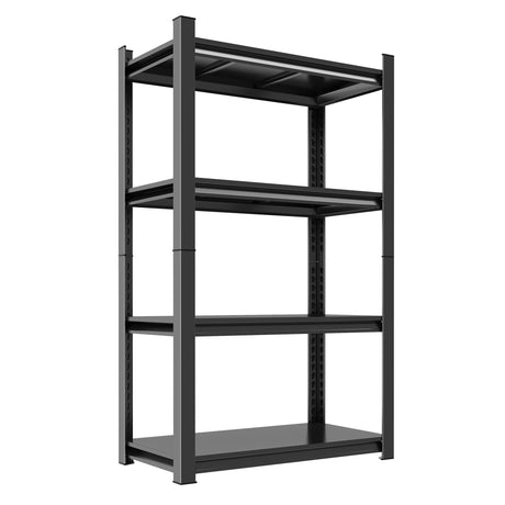 59''H Garage Shelving Heavy Duty Rack, 2400 LBS Large Capacity 4 Tier Adjustable Storage Shelves, Metal Industrial ShelvingUnits for Garage, Basement and Warehouse, 59''H×31.5''W×13.78''D, Black ErgoNova