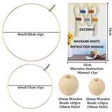ZXCDINO 87pcs Macrame Kits for Beginners 3mm x 220yards Natural Cotton Macrame Cord Wall Hanging Kit, Macrame Supplies Best for Macrame Plant Hanger with Wooden Beads,Wooden Rings ZXCDINO