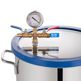 5 Gallon Vacuum Chamber, Tempered Glass Lid Stainless Steel Degassing Chamber Perfect for Stabilizing Wood, Degassing Silicones, Epoxies and Essential Oils P PBAUTOS