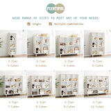 IOTXY Open Cube Low Bookcase - 3-Tier Freestanding Storage Display Cabinet Organizer with Legs for Home Office, 7-Cubes Open Shelf Short Bookshelf, White IOTXY