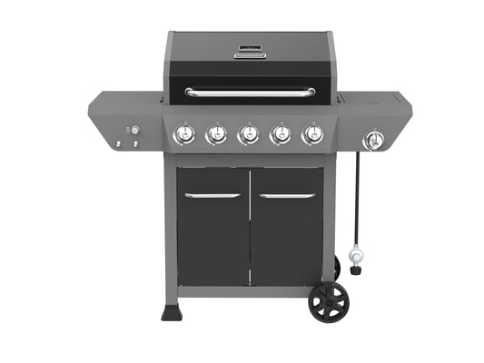 Megamaster 5-Burner Gas Grill with Side Burner, 66,000 BTUs, 753 SQ. In. Cooking Area, 2 Wheel Transport, Propane BBQ Grill with for Outdoor Cooking, Patios, and More - 720-1095