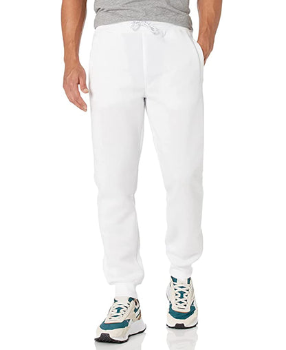 WT02 Men's Fleece Sweatpants & Joggers (Regular & Extended Sizes), White, X-Large