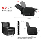GTRACING Gaming Recliner Chair with Bluetooth Speakers Racing Style Single Gaming Sofa Modern Living Room Recliners Ergonomic Comfortable Massage Home Theater Seating, Black GTRACING