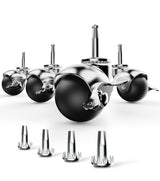 HOLKIE 2 inch Ball Caster Wheels Locking Stem Casters, Furniture Casters Set of 4 Chrome Vintage Antique Swivel Caster, 5/16" x 1-1/2" Grip Neck Spherical Casters Wheels for Furniture Legs HOLKIE