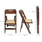 Wood Folding Chair with Padded Seat, Comfortable, and Durable Foldable Chairs for Weddings, Banquets, and Events, 1,000-lb. Static Weight Capacity, (Set of 2, High-Back Fruitwood) FeliChair