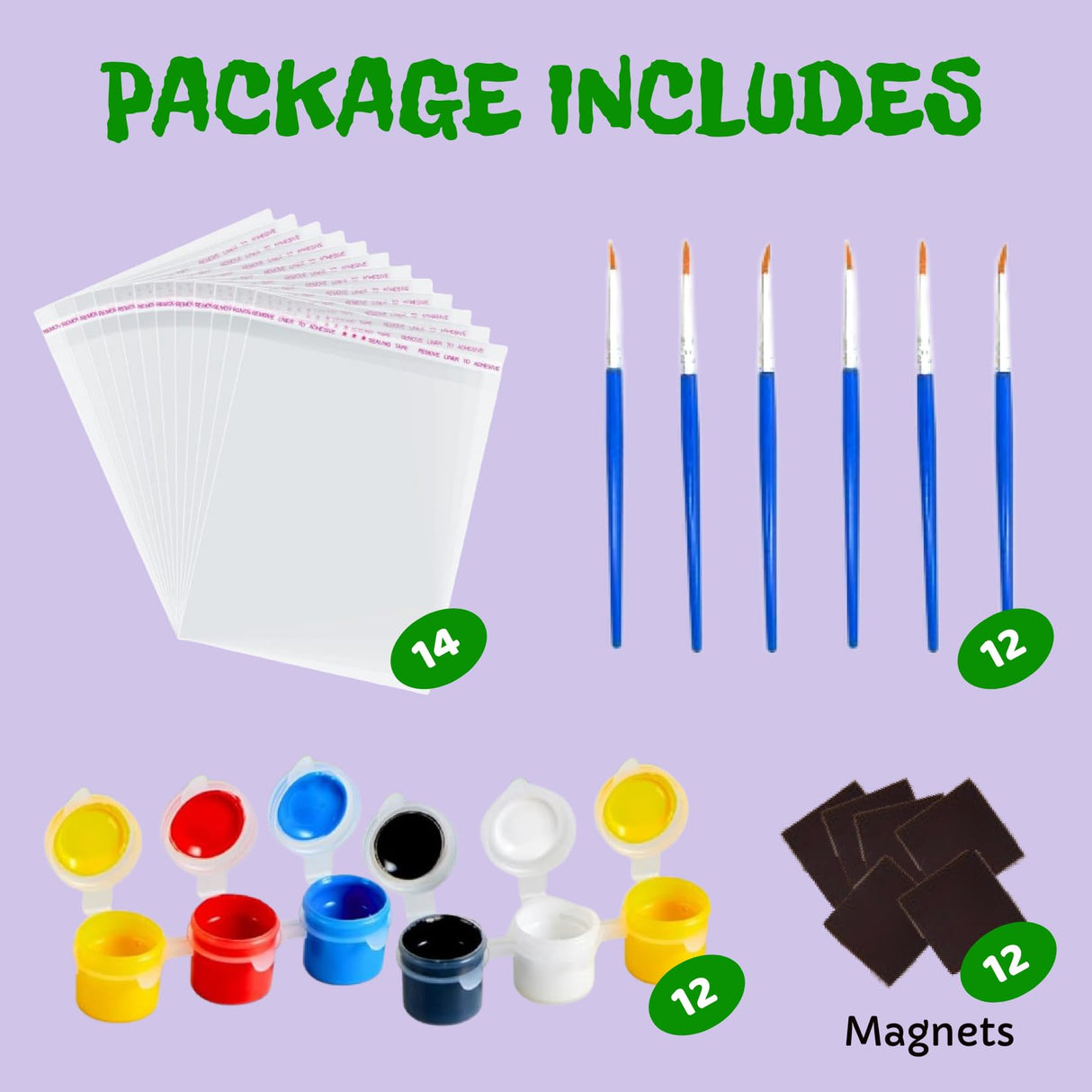 GOGREENWOVEN 12 PCS Halloween Crafts for Kids - DIY Monster Wooden Magnet Painting Kits with Googly Eyes - Halloween Party Favors for Ages 4-8 - Non Candy Trick or Treat Gifts & Classroom Prizes GOGREENWOVEN