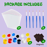 GOGREENWOVEN 12 PCS Halloween Crafts for Kids - DIY Monster Wooden Magnet Painting Kits with Googly Eyes - Halloween Party Favors for Ages 4-8 - Non Candy Trick or Treat Gifts & Classroom Prizes GOGREENWOVEN