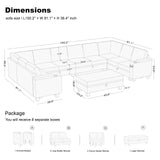 Belffin Oversized U Shaped Modular Sectional Couches for Living Room 10 Seater Modular Sofa Set with Storage Ottoman Large Sectional Couch with Cup Holder. Dark Grey Sofa Belffin