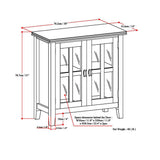 SIMPLIHOME Artisan SOLID WOOD 30 Inch Wide Contemporary Low Storage Cabinet in Hickory Brown, For the Living Room, Entryway and Family Room SIMPLIHOME