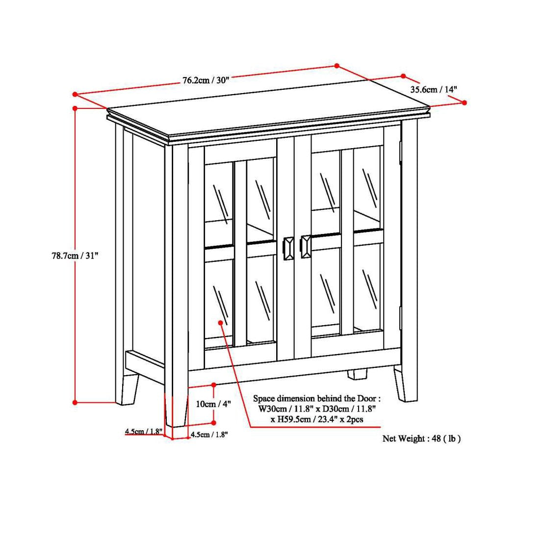 SIMPLIHOME Artisan SOLID WOOD 30 Inch Wide Contemporary Low Storage Cabinet in Hickory Brown, For the Living Room, Entryway and Family Room - WoodArtSupply