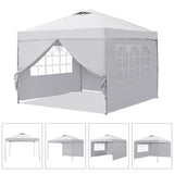 GDY 10x10ft Pop-up Paint Tent,Pop Up Canopy Tent with Sidewalls, Instant Shelter Portable Outdoor Canopies with 4 Removable Side Walls, (White GDY