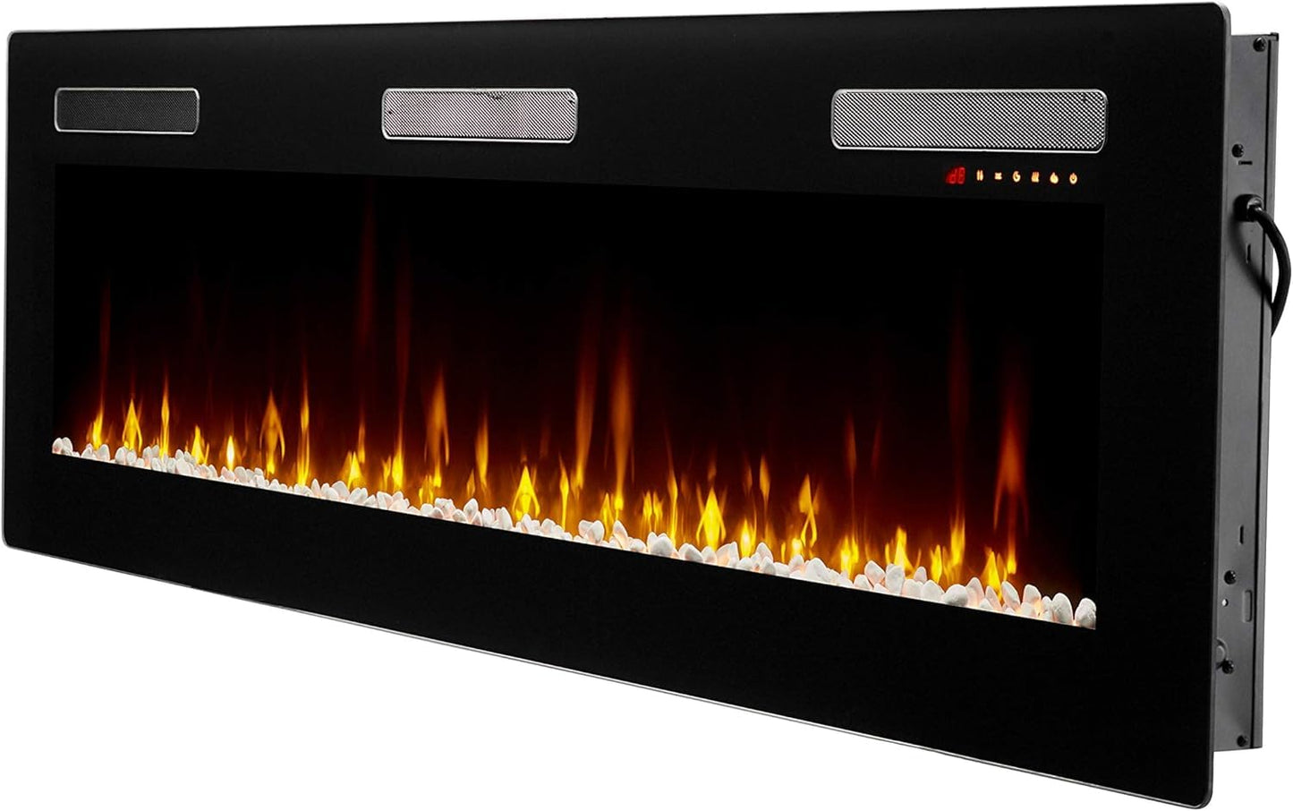 Dimplex Sierra Electric Fireplace Heater, 72" Inch, Black, 1400W - Wall Mounted Linear Fireplace with Realistic Flames, Adjustable Ember Bed, Remote Control - Thin Fireplace for Living Room, Bedroom