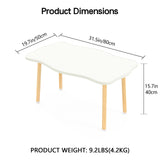 Funecy Cookie Coffee Table Low Table with 4 Solid Wood Sturdy Legs, Floor Table Desk for Sitting on The Floor, Storage and Living Room Furniture (White) Funecy