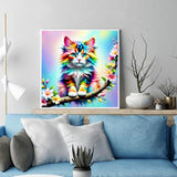 SJUTOUCI Diamond Painting Kits for Adults, Cat Diamond Art Kits, Round Full Drill Bead Gem Art, 5D DIY Paint with Diamonds Crafts for Home Wall Decor Gift 12x12inch SJUTOUCI