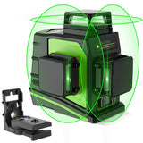 Huepar 3D Green Beam Self-Leveling Laser Level 3 x 360 Cross Line Three-Plane Leveling and Alignment Tool -Two 360 Vertical and One 360 Horizontal Line -Magnetic Pivoting Base GF360G Huepar