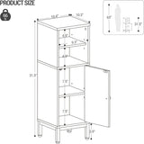 Hzuaneri Bathroom Storage Cabinet, Corner Floor Cabinet with Shelves, Customized Door Opening Direction, Bathroom Organizer with Adjustable Shelf for Kitchen, Living, Toilet Paper Cabinet, Black Hzuaneri