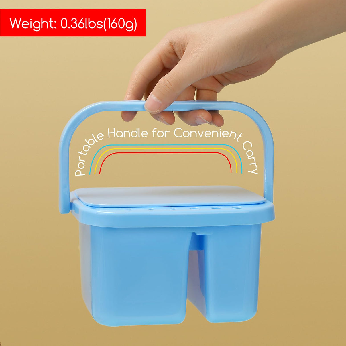 MEEDEN Paint Brush Cleaner & Holder: Portable Multi-function 6-Hole Paint Brush Washer with Lid Palette and Handle for Cleaning Acrylic, Watercolor, and Water-Based Paints MEEDEN