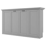 Ball & Cast Twin Size Murphy Bed, Folding Wall Bed with Wood Slat Support, can be Folded into a Cabinet,Space-Saving, Easy Assembly, for Apartment, Guest Room,Home Office,Gray Ball & Cast