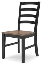 Signature Design by Ashley Wildenauer Rustic Armless Dining Chair, Set of 2, Black & Light Brown Signature Design by Ashley