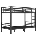 Bellemave Twin XL Over Twin XL Bunk Bed with Headboard and Build in Ladder, Heavy Duty Bunk Beds with Full Length Guardrail, Convertible Bunk Bed for Adults, Teens, Easy Assemble Bunk Beds, Black Bellemave
