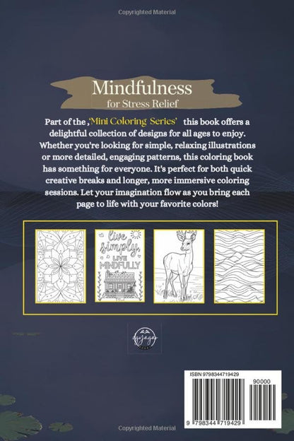 Mini Coloring Book: Mindfullness For Stress Relief (Mini Coloring Series)