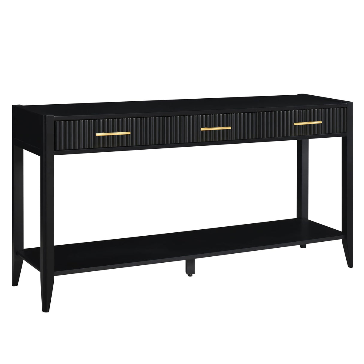 Aiuyesuo 60" Console Table with 3 Vertical Stripe Drawers, Entryway Console Table with Storage Shelf and Long Legs, Suitable for Entryway,Hallway,Living Room,Foyer,Corridor (Black-311J) Aiuyesuo