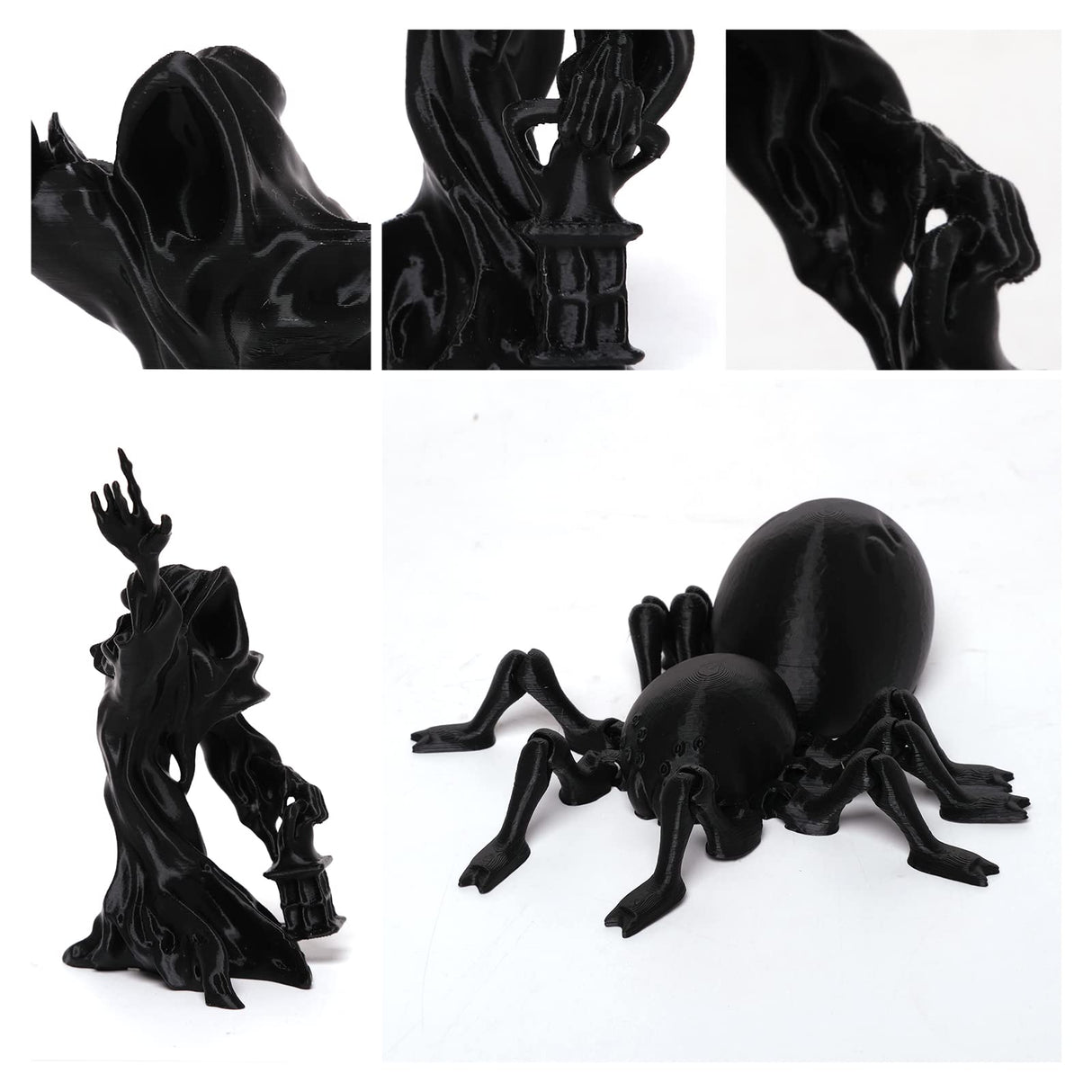 3DHoJor PLA Filament 1.75mm,3D Printing Filament High Speed,1kg*4 Bundle Cardboard Spool, Fit Most FDM 3D Printer,Dimensional Accuracy +/- 0.03 mm,Vacuum Packaging-Black+White 4Pack 3DHoJor