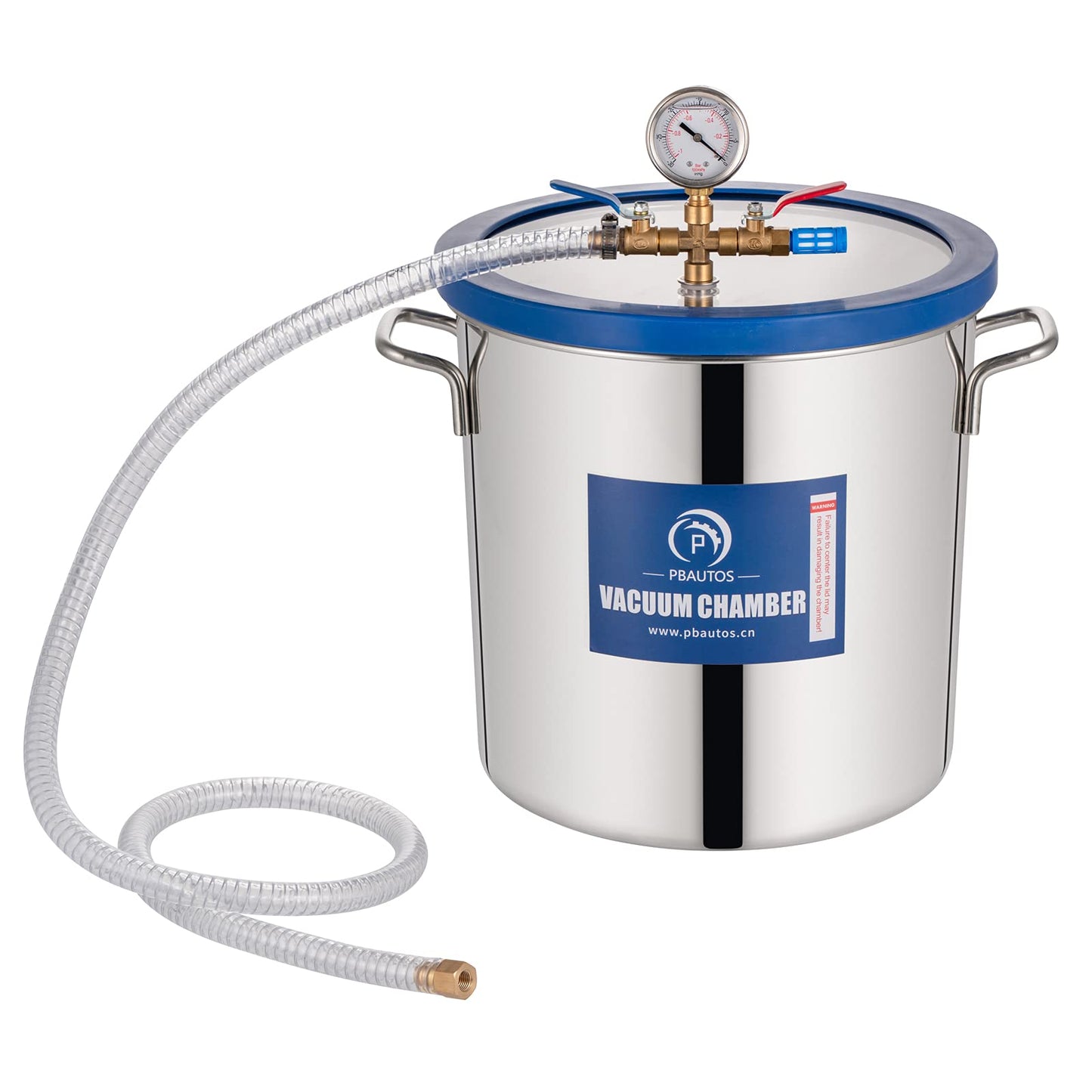 5 Gallon Vacuum Chamber, Stainless Steel Vacuum Degassing Chamber 18.92L, Degassing Chamber with Acrylic Crystal Lid for Resin Casting, Degassing Essential Oils, Not for Stabilizing Wood - WoodArtSupply