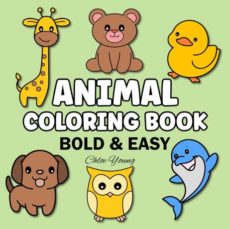 Bold and Easy Animal Coloring Book: Big and Simple Large Print Designs for Adults, Kids and Seniors (Bold & Easy Coloring) Lindesa
