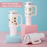 MURRICON 40 oz Tumbler with Handle and Straw,Stainless Steel Sublimation Tumblers with Handle,Vacuum Insulated Travel Mug with Lid,for Coffee and Beverages,4 Pack MURRICON