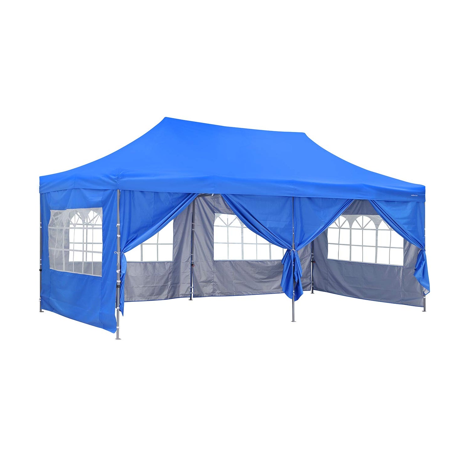 10x20 Ft Wedding Party Canopy Tent Pop up Instant Gazebo with Removable Sidewalls and Windows Blue - WoodArtSupply