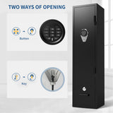 Gun Safes, Drawer Gun Safe, Gun Cabinets for Rifles and Shotguns, Rifle Safes for Home, Quick Access Rifle Safe with Dual Alarm & Mute Mode, Shotgun Safe with 2 Movable Gun Racks, Pistol Pockets, LED Marcree