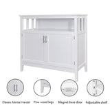 RASOO Buffet Cabinet White Kitchen Sideboard Buffet Storage Server Cupboard Cabinet Console Table with 2 Doors and Adjustable Shelf RASOO
