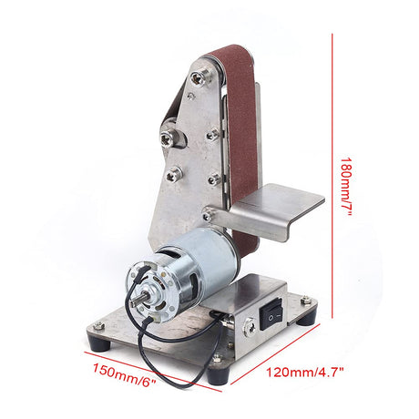 Electric Belt Sander Polishing Grinding Sharpener DIY Power Sanding Machine Cutter Edges Mini Bench Belt Grinder Kit with 10PCS Sanding Belt GMSLuu