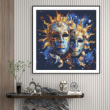 Zodiac Sign of Gemini with Masks DIY 5D Diamond Paint Kits for Adults Easy for Beginner Round Full Drill Diamond Art Painting Gems Cross Stitch Mosaic Craft for Home Decor 14x14inch(3) Generic