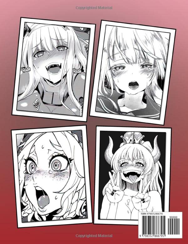 Ahegao Girls Coloring Book Pages Designed To Inspire Creativity!: Wonderful Collection Of Painting Pages For Adults Featuring Beautiful Designs Of Anime Girls