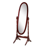 Roundhill Furniture Traditional Queen Anna Style Wood Floor Cheval Mirror, Cherry Finish Roundhill Furniture