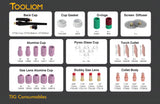 TOOLIOM 71Pcs TIG Welding Torch Accessories Kit Stubby Gas Lens Glass Cup Ceramic Cup Back Cap Kit for WP-17/18/26 TOOLIOM