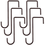 ESFUN 6 Pack 2 x 6 inch Fence Hooks Patio Hooks Brown Powder Coated Steel Hangers fits Easily for Vinyl Fences Indoor & Outdoor Hanging Lights, Plants & Planters, Bird Feeder, Pool Equipment ESFUN