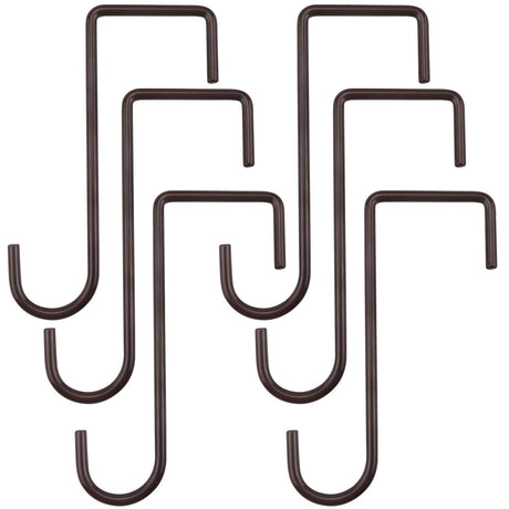 ESFUN 6 Pack 2 x 6 inch Fence Hooks Patio Hooks Brown Powder Coated Steel Hangers fits Easily for Vinyl Fences Indoor & Outdoor Hanging Lights, Plants & Planters, Bird Feeder, Pool Equipment ESFUN