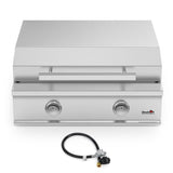 Stanbroil 28-Inch Premium Built-In Liquid Propane Griddle for Outdoor Kitchen Grill, Durable Stainless Steel 2-Burner Flat Top Grill with Lid for BBQ Island, 34,000 BTUs Stanbroil