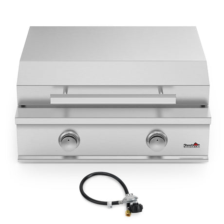 Stanbroil 28-Inch Premium Built-In Liquid Propane Griddle for Outdoor Kitchen Grill, Durable Stainless Steel 2-Burner Flat Top Grill with Lid for BBQ Island, 34,000 BTUs Stanbroil