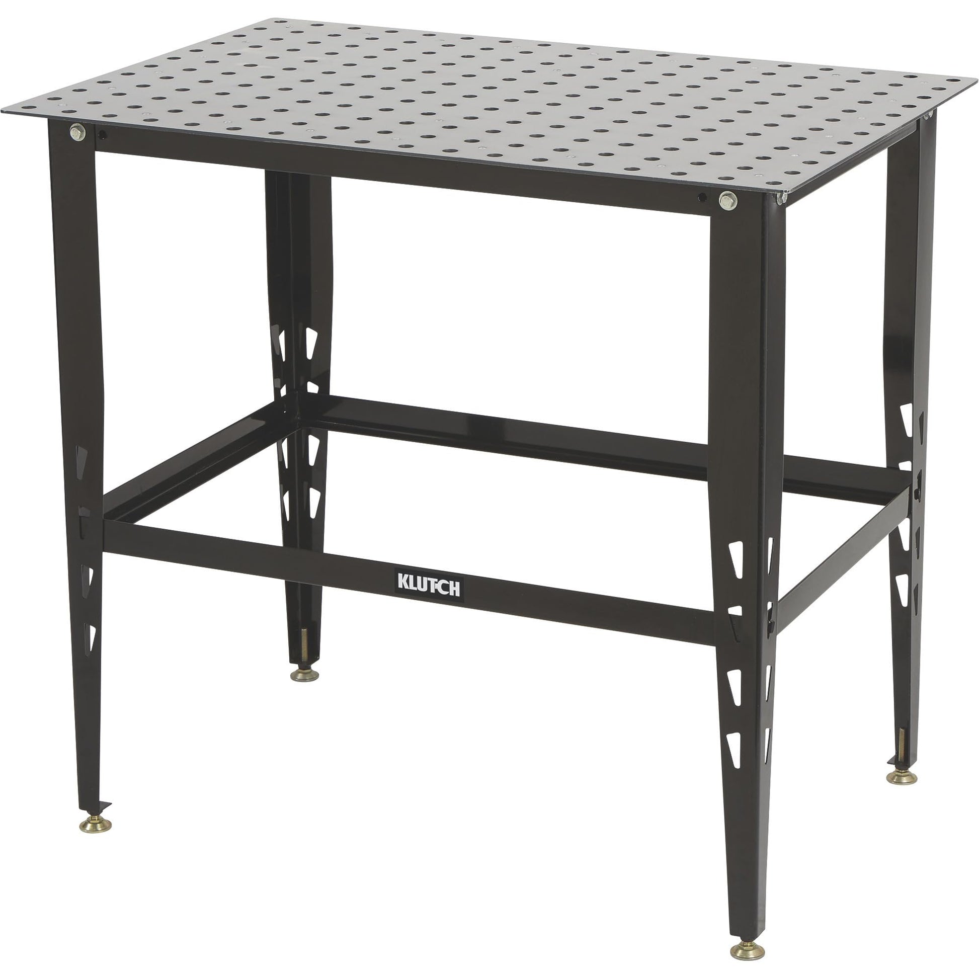 Klutch Steel Welding Table, Heavy Duty Work Bench Steel Construction With 600 Lbs Capacity, Tool Bench (Black) - WoodArtSupply