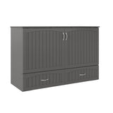 AFI, Southampton Murphy Bed Chest Queen with 6" Mattress, Storage Drawer & Built-in USB Charger, Grey AFI