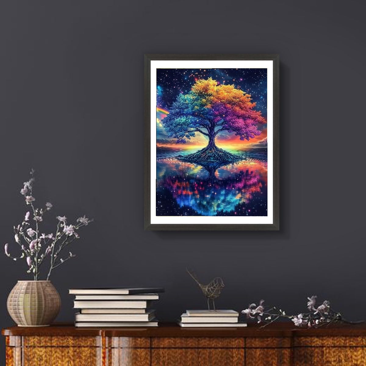 FILIGE 5D Diamond Art Kits for Adults 12x16inch Square Full Drill DIY Flower Landscape Gem Art Paint Crafts Home Wall Decor Holiday Gift for Beginners(Rainbow Tree) FILIGE