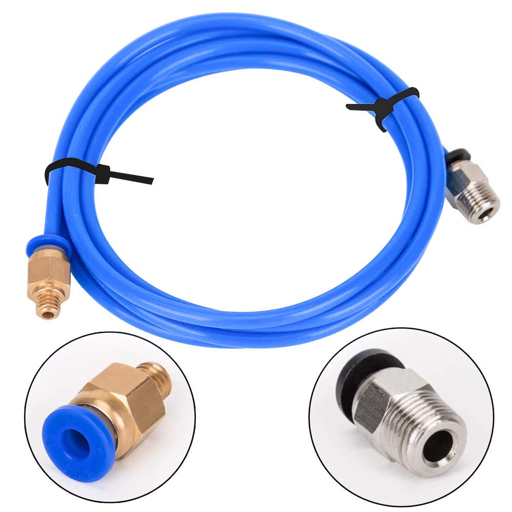 Aokin 2 Pcs PTFE Bowden Tubing (1.5m/Pcs Blue) for 1.75mm Filament with 4 Pcs PC4-M6 Fittings and 4 Pcs PC4-M10 Pneumatic Fittings for Creality Ender 3/3 Pro, Ender 5/5 Pro, CR-10/10S 3D Prin - WoodArtSupply