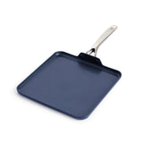 Blue Diamond 11" Griddle Pan, Diamond Infused Healthy Ceramic Nonstick, PFAS and PFOA-Free, Dishwasher Safe, Oven Safe, Even Heating, Metal Utensil Safe, Warp Control, Blue Blue Diamond